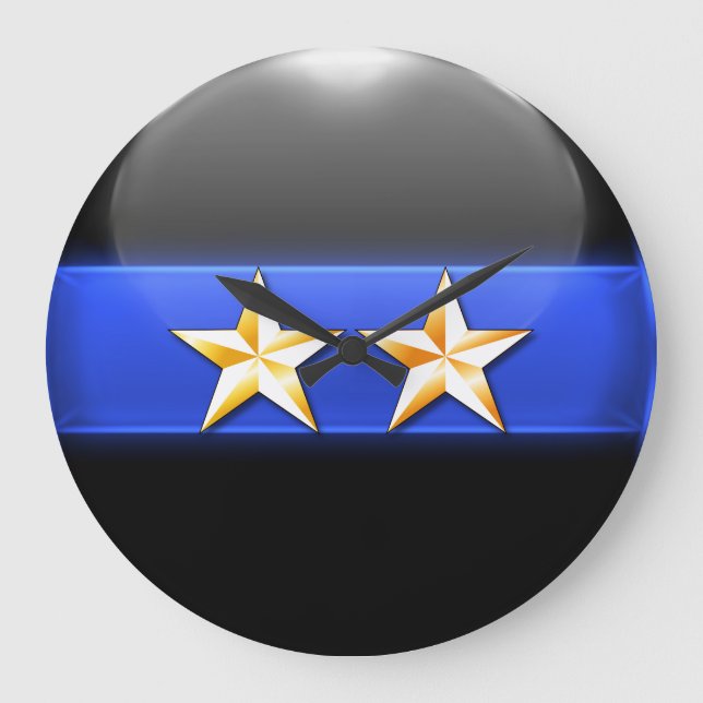 Grande Horloge Ronde Ligne Bleue Mince - Insigne de classement en chef  (Recto)