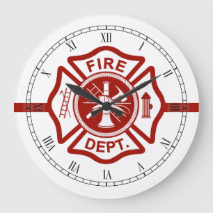 Grande Horloge Ronde Ligne rouge mince blanc de croix maltaise