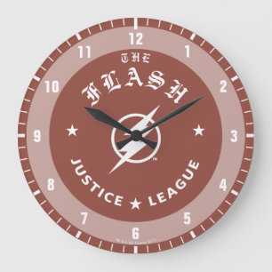 Grande Horloge Ronde Ligue de Justice   L'Emblème Flash Retro Lightning