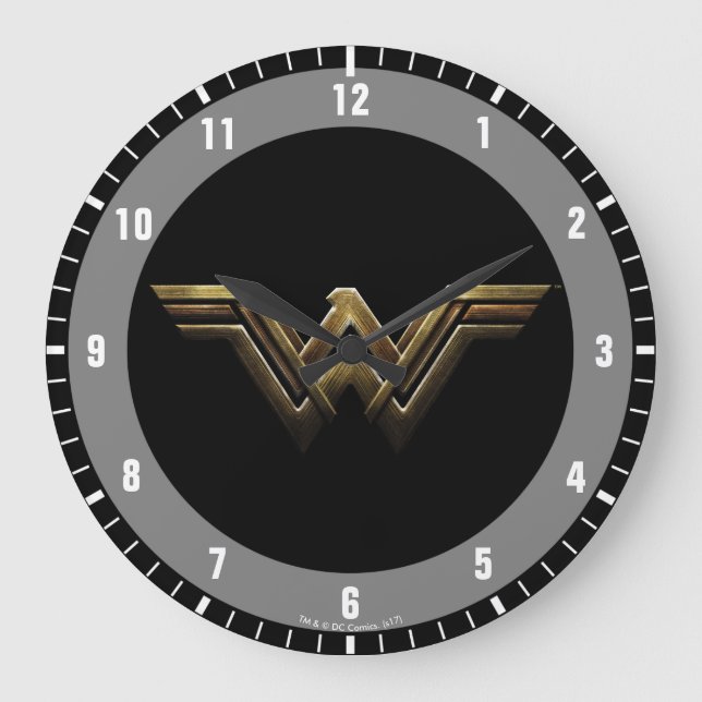 Grande Horloge Ronde Ligue de Justice | Symbole métallurgique Wonder Wo (Recto)