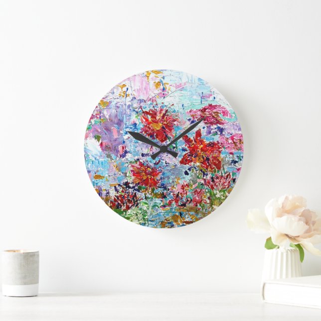 Grande Horloge Ronde Lily Pads (Maison)