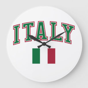 Grande Horloge Ronde L'Italie + Drapeau
