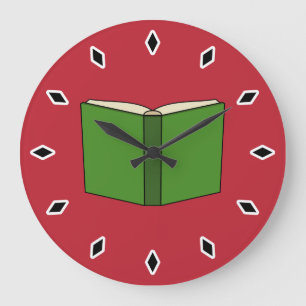 Grande Horloge Ronde Livre vert de dessin