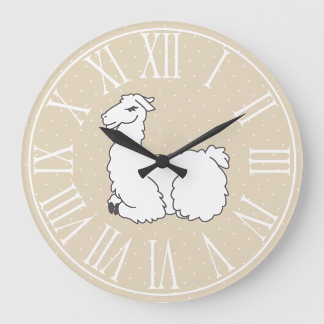 Grande Horloge Ronde Llama et Pois blancs en luffy dormant (Recto)