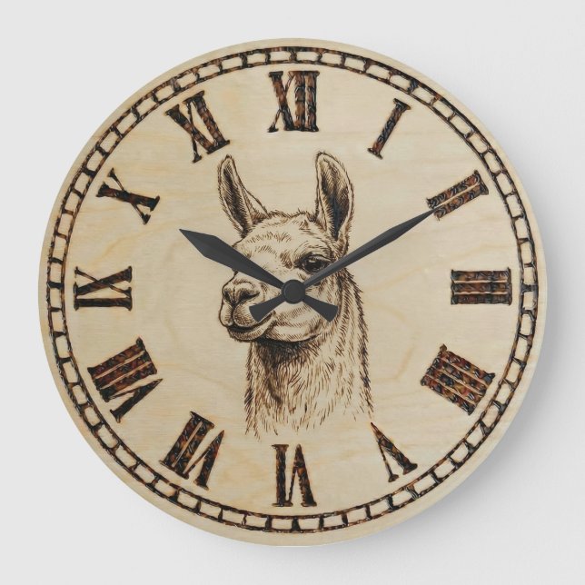 Grande Horloge Ronde Llama Wall Clock (Recto)