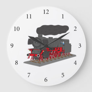 Grande Horloge Ronde Locomotive à vapeur
