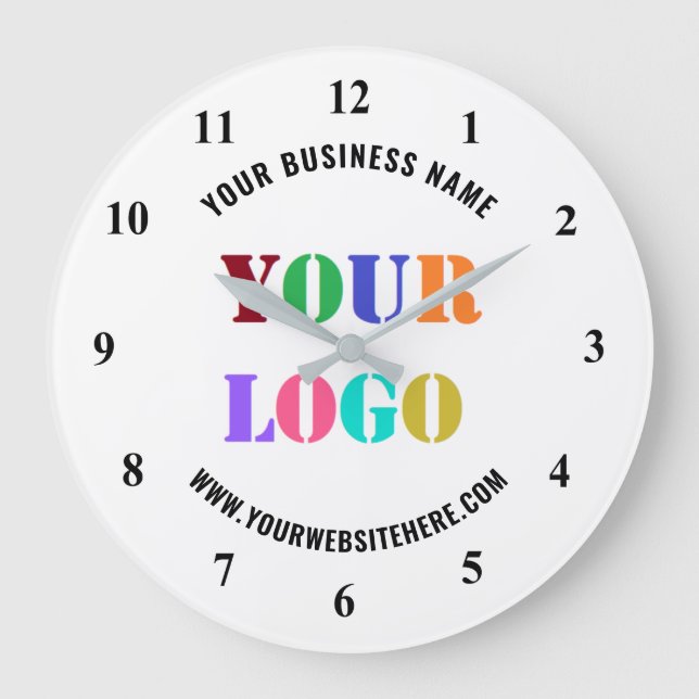 Grande Horloge Ronde Logo de Custom (Recto)