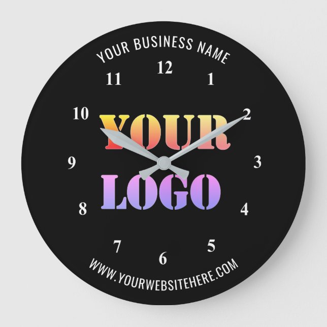 Grande Horloge Ronde Logo de Custom (Recto)