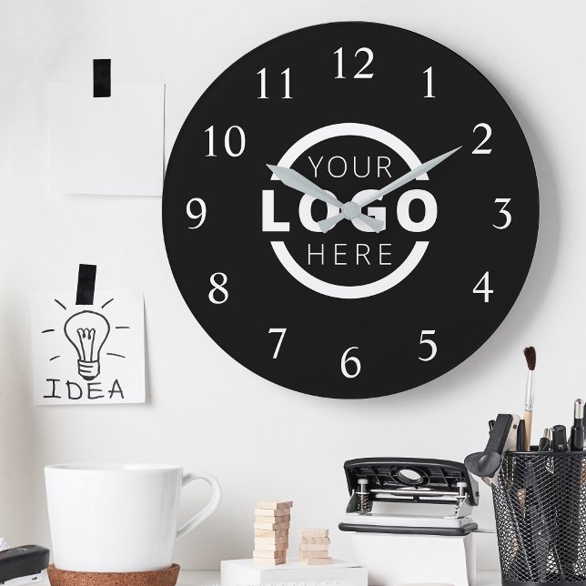 Grande Horloge Ronde Logo de Custom Company (Créateur téléchargé)