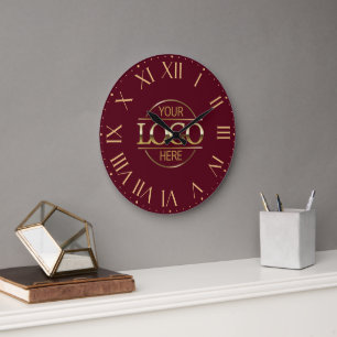 Grande Horloge Ronde Logo d'entreprise moderne de marque rouge en Bourg