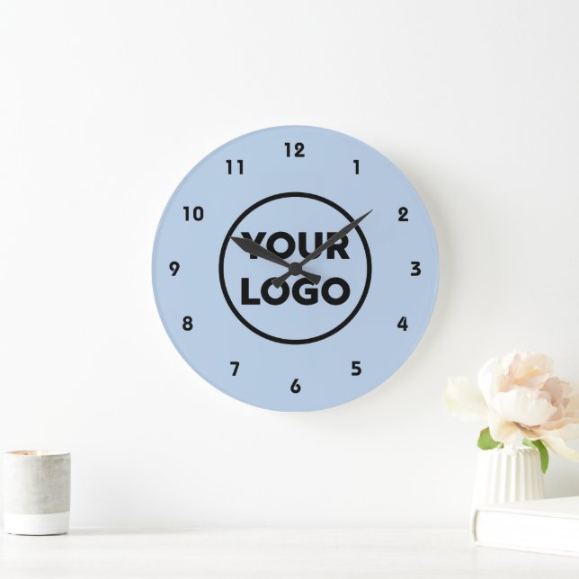 Grande Horloge Ronde Logo d'entreprise personnalisé sur Arrière - plan  (Maison)