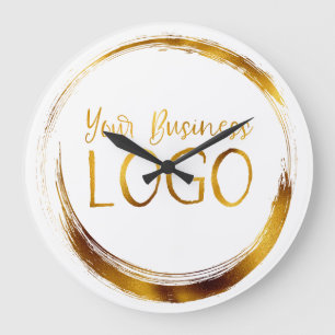 Grande Horloge Ronde Logo d'entreprise sur promotionnel blanc