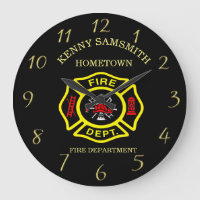 Logo du service d'incendie Badge noir et jaune