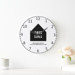 Grande Horloge Ronde Logo personnalisé Agence immobilière Agent immobil