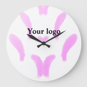 Grande Horloge Ronde Logo personnalisé simple et élégant ici société l
