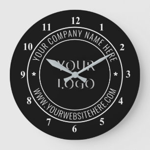 Grande Horloge Ronde Logo Personnalisé Votre Timbre Bureau D'Affaires P