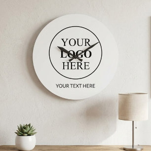 Grande Horloge Ronde Logo Promotionnel Personnalisé – Aucune Commande M
