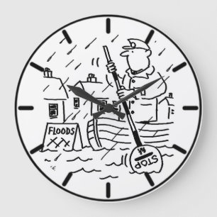 Grande Horloge Ronde Lollipop Man est en train de remorquer un bateau d