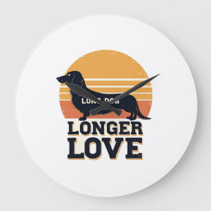 Grande Horloge Ronde Long Chien Amour Plus Long Vintage Dachshund Couch