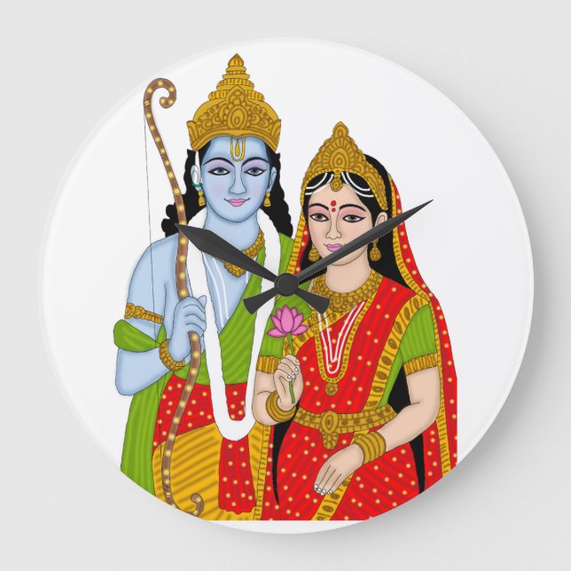 Grande Horloge Ronde Lord Sitaram Clock – Divine Wall Decor & Home Deco (Recto)