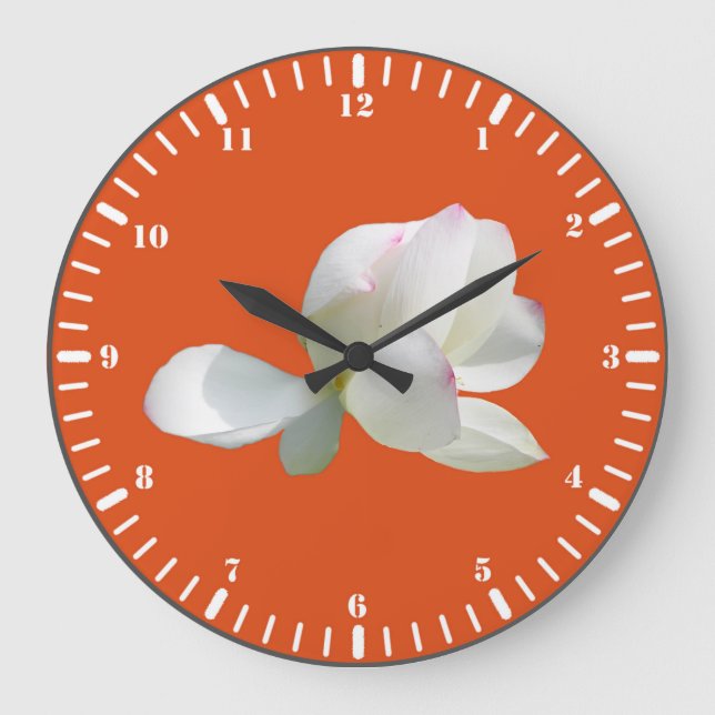 Grande Horloge Ronde Lotus blanc (Recto)
