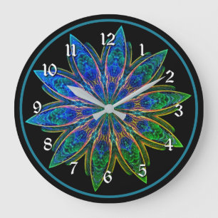 Grande Horloge Ronde Lotus Petals Mandala Round
