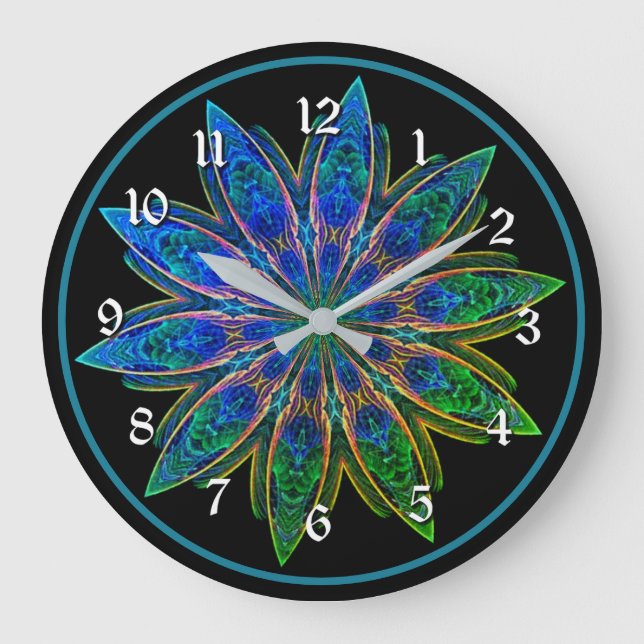 Grande Horloge Ronde Lotus Petals Mandala Round (Recto)