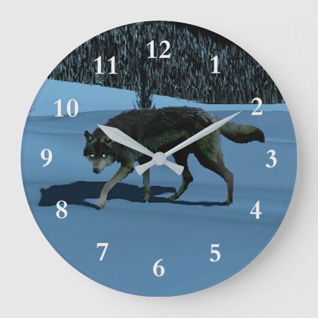 Grande Horloge Ronde Loup d'hiver - Tapetum Lucidum (Recto)