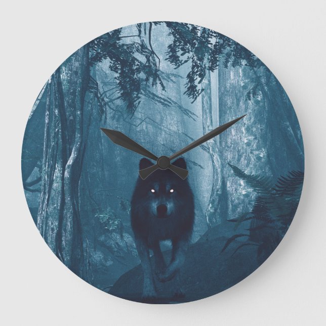 Grande Horloge Ronde Loup en Forêt Noire. (Recto)