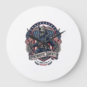 Grande Horloge Ronde Loup-garou patriotique Patriote Horreur Monstre Pa