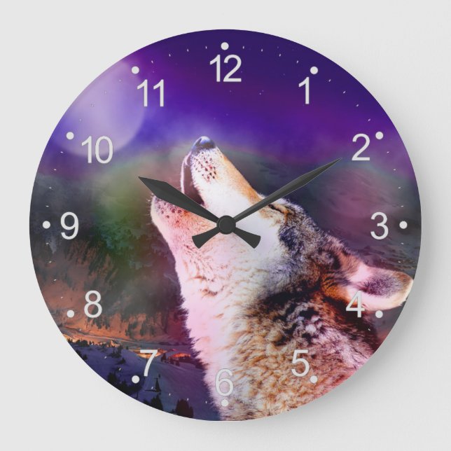 Grande Horloge Ronde Loup la nuit (Recto)