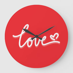 Grande Horloge Ronde Love Heart Valentines