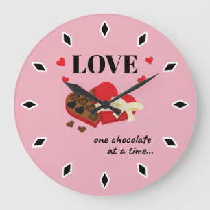 Grande Horloge Ronde Love One Chocolate at a Time Drôle Citation