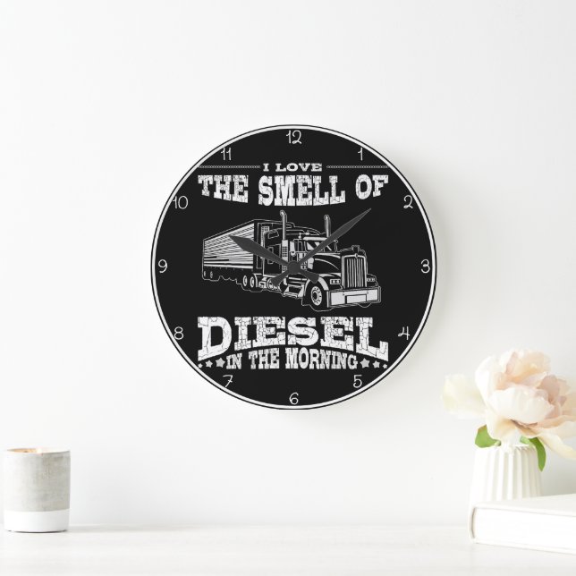 Grande Horloge Ronde Love the Smell of Diesel" Trucker (Maison)