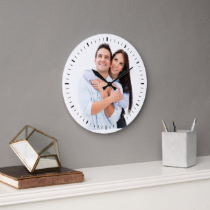 Grande Horloge Ronde Lovely Photo de couple en love