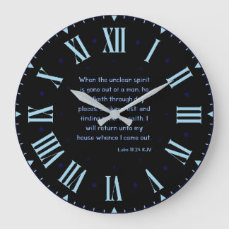 Grande Horloge Ronde Luc 11:24 KJV Bible Verse II