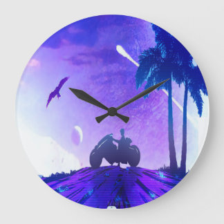 Grande Horloge Ronde Lunar Mirage – Surreal Palestinian Digital Art Wal