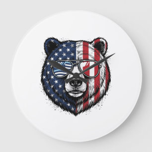 Grande Horloge Ronde Lunettes de soleil de l'ours patriotique Vintage V