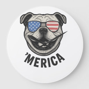 Grande Horloge Ronde Lunettes de soleil Drapeau USA � 'MERICA Bulldog P