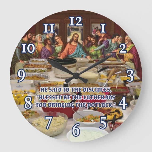Grande Horloge Ronde Luthérien Dernier souper Potluck (Recto)