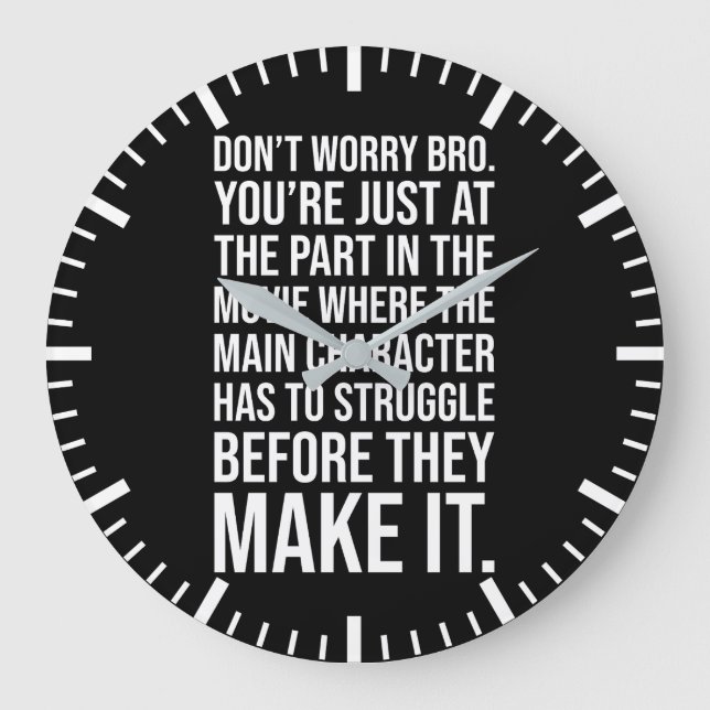 Grande Horloge Ronde Lutter avant de le faire - Motivationnel (Recto)