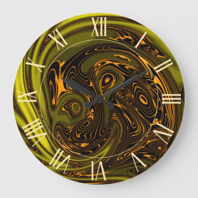 Grande Horloge Ronde Luxe Elégant Dragon Dragon Horse Abstrait (Recto)