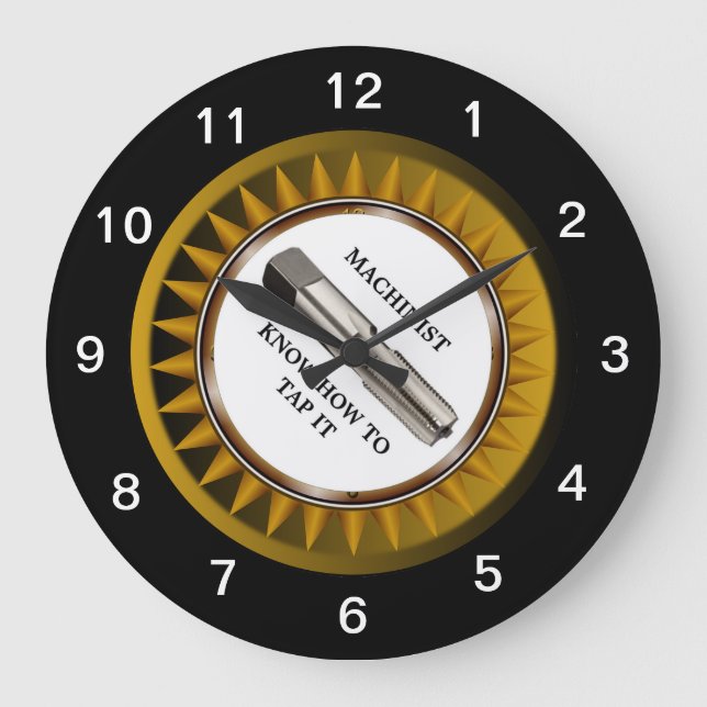 Grande Horloge Ronde Machinist know to tap it Wall Clock (Recto)