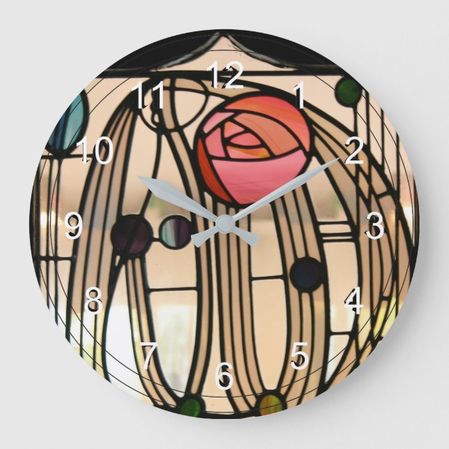 Grande Horloge Ronde Mackintosh - Fenêtre en verre tendu, Hill House (Recto)