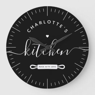 Grande Horloge Ronde Made with Love Modern Black Custom Kitchen