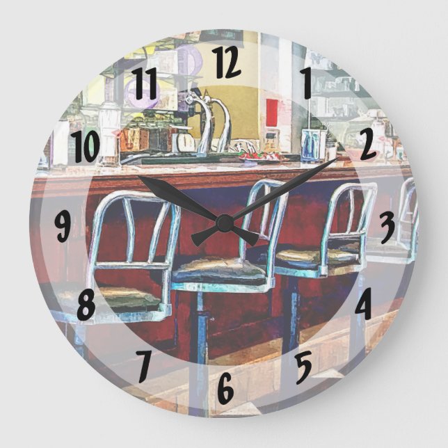 Grande Horloge Ronde Magasin de bonbons avec fontaine à soda (Recto)