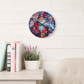 Grande Horloge Ronde Magic Surreal Santa