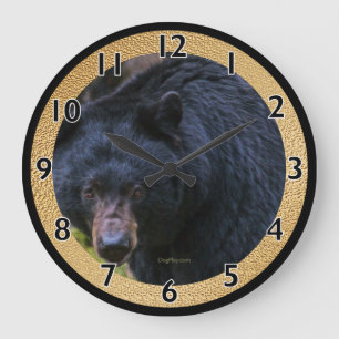 Grande Horloge Ronde Magie de l'ours noir