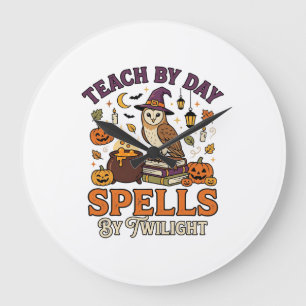 Grande Horloge Ronde Magie de Lune de Classe d'Halloween