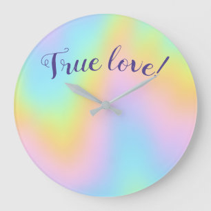Grande Horloge Ronde Magnificent Pastel Rainbow Wedding